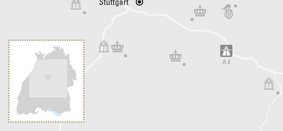 journey map, Illustration: Staatliche Schlösser und Gärten Baden-Württemberg, JUNG:Kommunikation GmbH